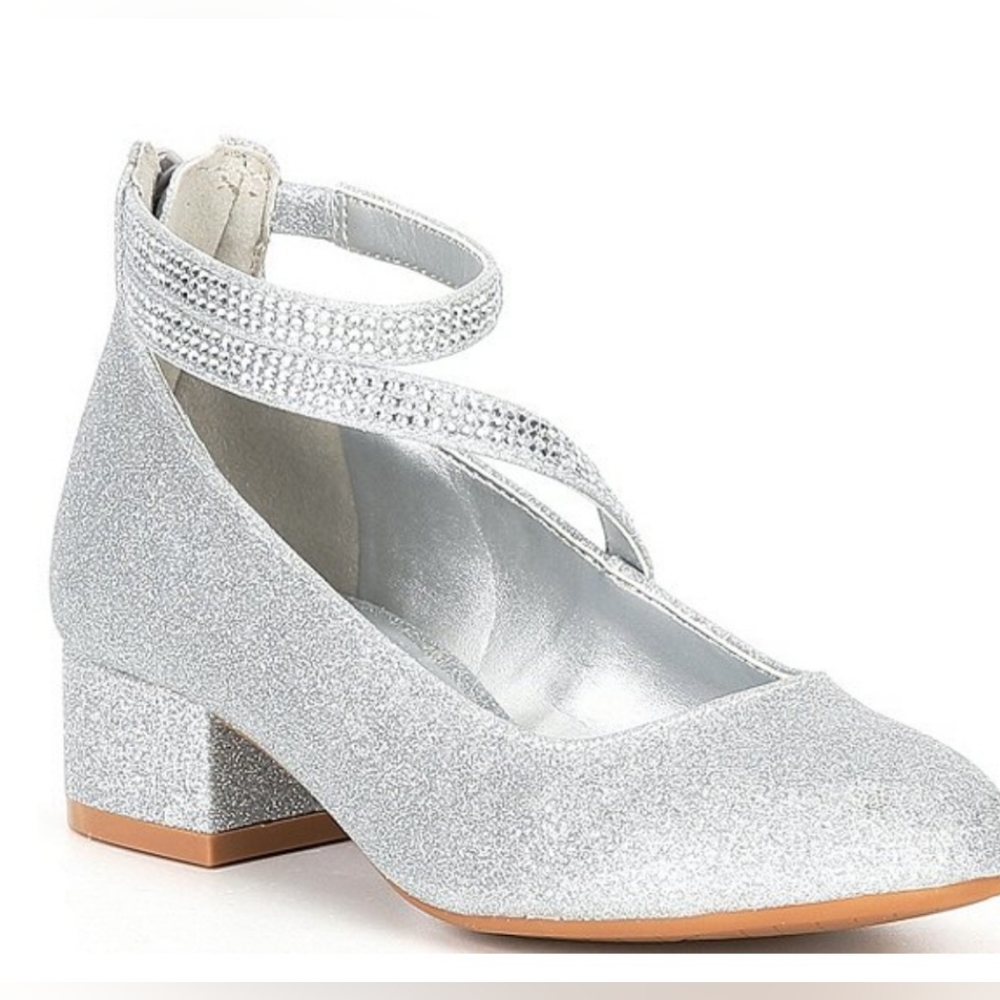 Copper Key Big Girls' Radiant Glitter Strap Heels (Youth